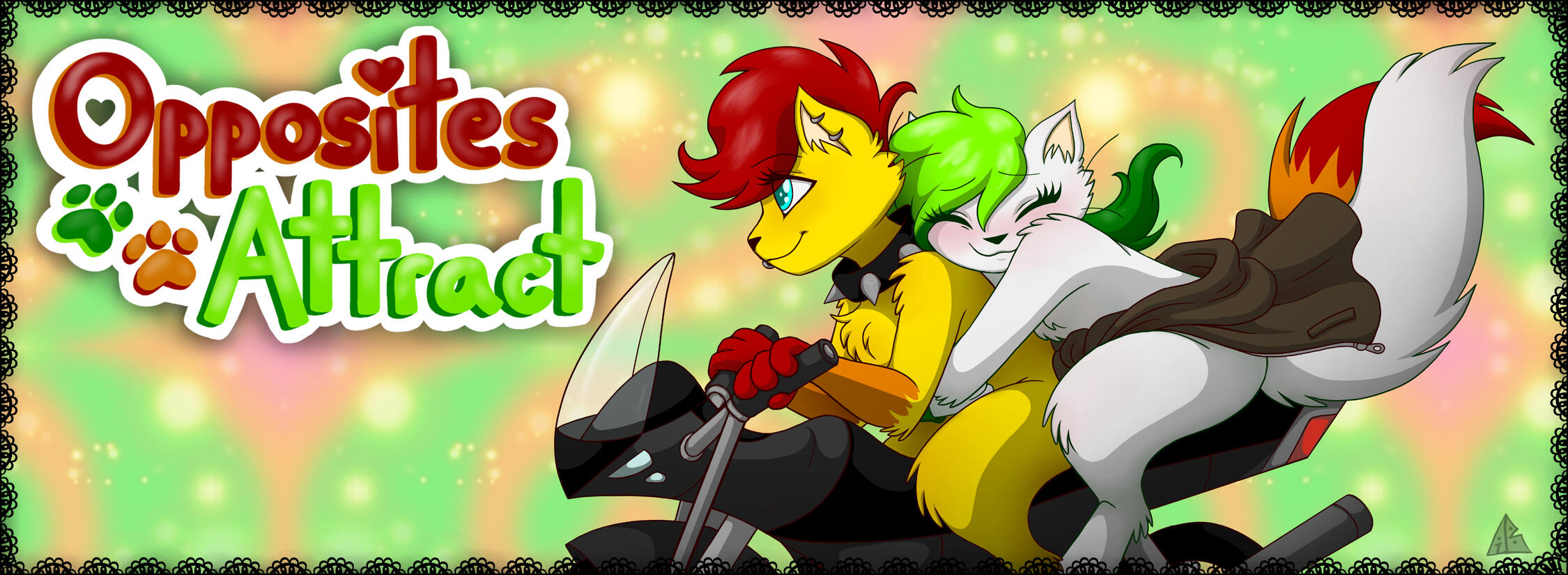 Opposites Attract Motorbike Banner
