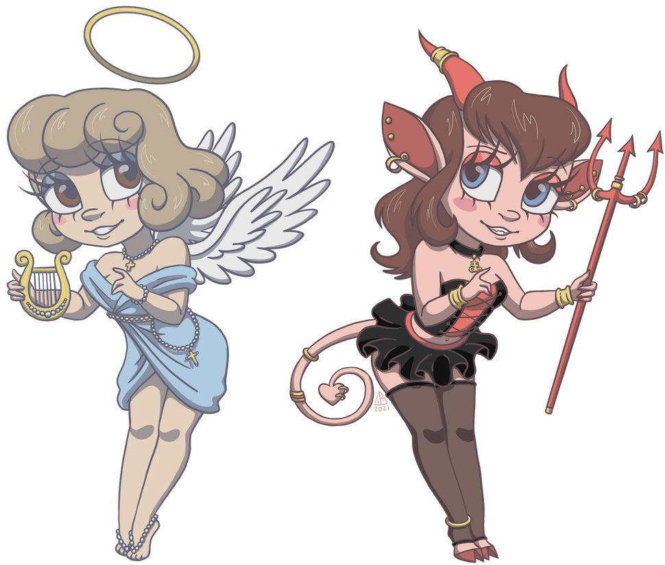 Lil Heaven Lil Hell Illustration